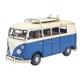 Licensed Volkswagen VW Camper Van Tin Metal Model Ornament Blue LP46639