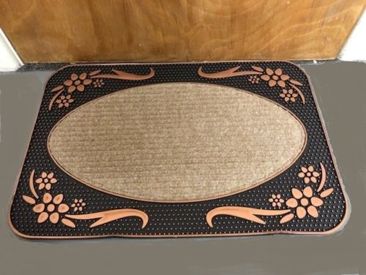 Rectangle Durable Rubber Backed Door Mat Design :  Floral