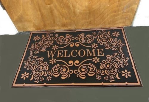 Rectangle Welcome Rubber Backed Door Mat Design : Valentini