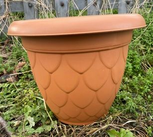 46cm Round Plastic Flower Pot Terracotta