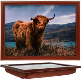 Highland Cow Laptray with a Cushioned Bean Bag by The Leonardo Collection