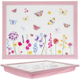 The Leonardo Collection Butterfly Garden Laptray with a Cushioned Bean Bag Base LP46732