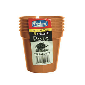 Whitefurze Set of 5 - 12.7cm Terracotta Grow Pots