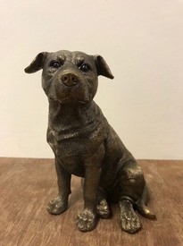 Bronze Colour Staffordshire Bull Terrier Statue by Leonardo
