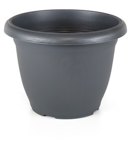 NV 20cm Round Anthracite Plastic Planter Plant Pot
