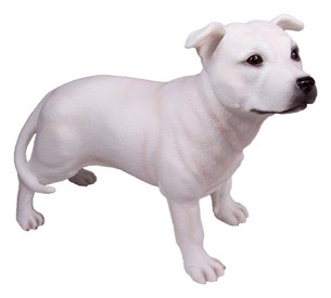 White Staffordshire Bull Terrier Dog Figurine by Leonardo Collection