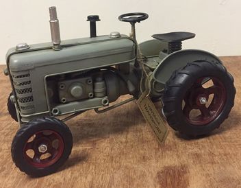 Grey Tractor Tin Model by The Leonardo Collection