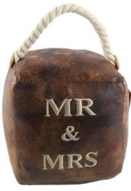 'Mr And Mrs' Doorstop Cube - New Couple Wedding Gift House Warming Doorstop