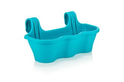 Turquoise Large Plastic Hanging Fence Planter - Two Hang