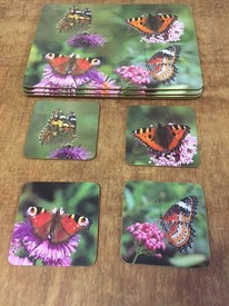 Butterfly Placemats and Coasters Four of Each - Dinner Mat and Coaster