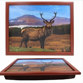 Highland Stag Laptray with a Cushioned Bean Bag by Leonardo Collection