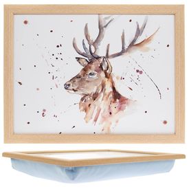 Country Life Stag Head Laptray with Cushioned bean bag base by The Leonardo Collection