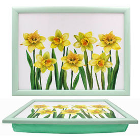 Yellow Flower Daffodil Laptray with Cushioned Bean Bag Base by The Leonardo Collection
