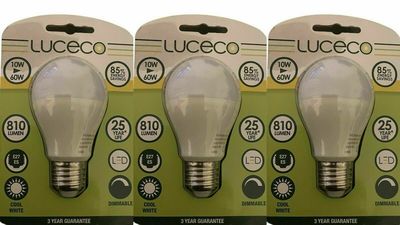 Pack of 3 A60 LED 10 Watt Bulb E27 EDISON SCEW GLS Light Bulbs Dimmable 810LM