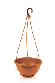 4.6Litre Terracotta Round Hanging Plastic Plant Flower Planter Planting Pot Basket
