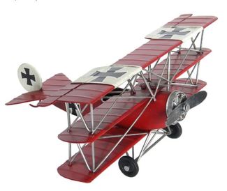 Metal Tin Red Baron Plane Model