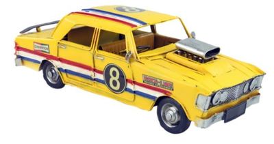 Yellow Racing Car Tin Model
