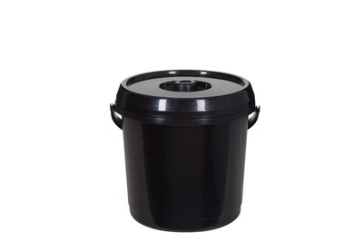Whitefurze 14L Black Nappy Bin with Lid and Handle