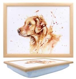 GOLDEN RETRIEVER LAPTRAY with Cushioned bean bag base by The Leonardo Collection