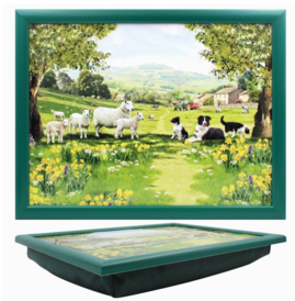 COLLIE & SHEEP LAPTRAY  with Cushioned bean bag base by Leonardo Collection