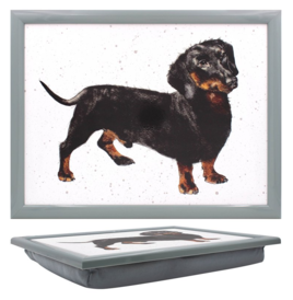 DACHSHUND LAPTRAY with Cushioned bean bag base by Leonardo Collection