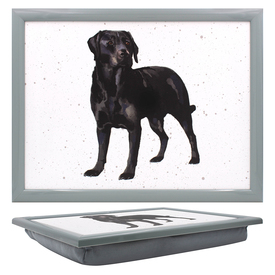Black Labrador Laptray with Cushioned bean bag base by Leonardo Collection