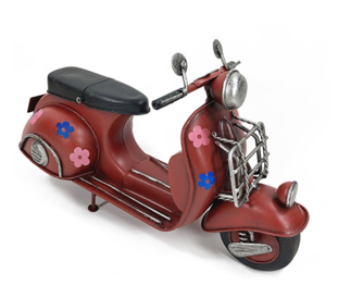 The Leonardo Collection Hippy Flower Red Scooter Tin Model  LP48841
