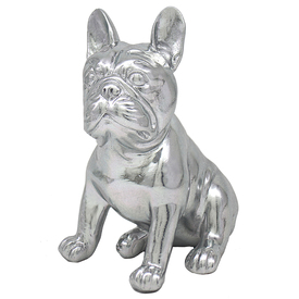 Silver Colour Sitting French Bulldog Statue by The Leonardo Collection LP47694