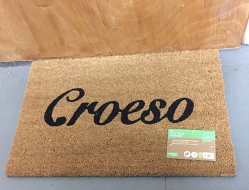 Welsh Coir Door Mat 40cm x 60cm Welcome to WALES 'Croeso' Doormat - LATEX BACK