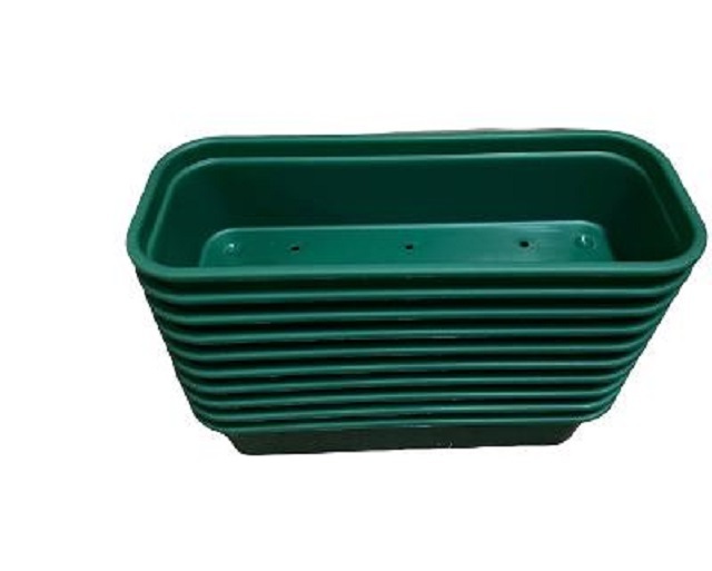 4 x Small 22cm Seed Tray With Holes Green Rigid Strong Propagator Tray 