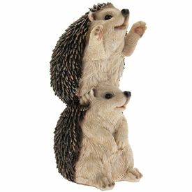 Pair of Hedgehogs Ornament Garden Animals Figurine