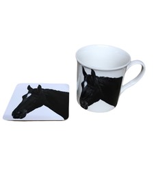 Black Horse mug coaster gift set by the leonardo collection