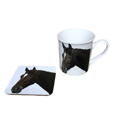 Brown Horse Mug Coaster Gift Set by The Leonardo Collection