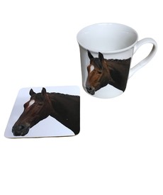 Chesnut Brown Horse Mug Coaster Gift Set by The Leonardo Collection