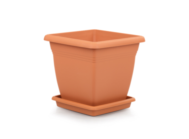 50cm Terracotta Square Plant Pot with Square Saucer