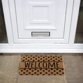 Welcome Coir Door Mat with Spots 40cm x 60cm