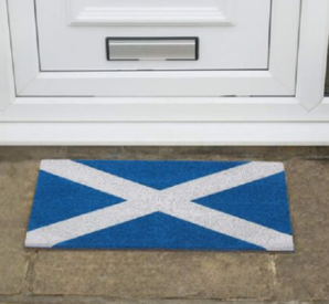 Blue White Scotland Door Mat Coir 40cm x 70cm