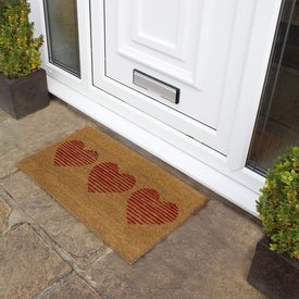 Red Hearts Doormat 45cm x 75cm Coir Doormat Latex Backed