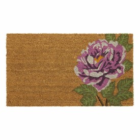 Purple Flower Doormat 40cm x 70cm Coir Doormat Latex Backed