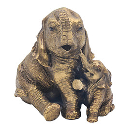 The Leonardo Collection Elephant and Calf Ornament Bronze Colour