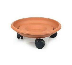 Terracotta  Round Plant pot Saucer with wheels 20cm x 29cm