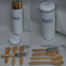 5-Piece Kitchen Utensils Sets with Canister Ideal for Pasta