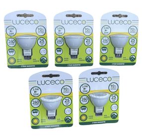 Pack of 5 Luceco LED MR16 Bulbs Warm White 3.5W