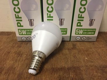 Pack of 3 LED Cool White 5 Watt Golf Bulbs E14 Small Edison Screw 320 Lumens