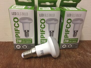 Pack of 3 LED Warm White E14 3 Watt R39 Reflector Bulbs Small Edison Screw