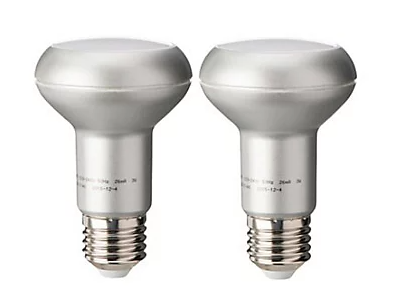 r63 reflector bulbs 3.5w warm white set of 2 E27