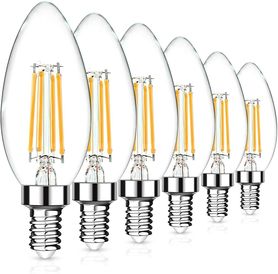Pack of 6 Diall 2W LED CANDLE BULBS E14 Filament