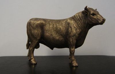 Bronze Effect Standing Raging Bull by Leonardo