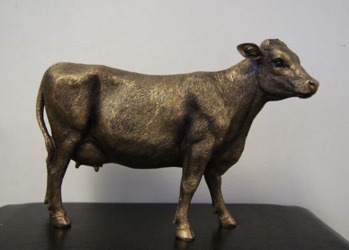 Bronze Effect Large Standing Cow Statue by Leonardo