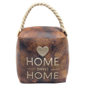 Faux Leather Home Sweet Home Doorstop
